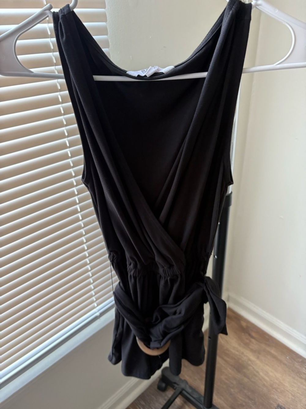 Steve Madden Black Sleeveless Wrap Romper
